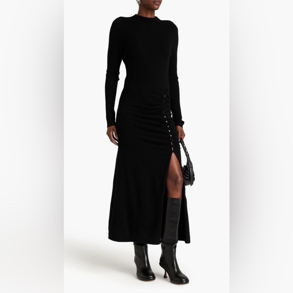 Sandro
Women's Black Ribbed Wool-blend Midi Dress - Picture 1 of 15